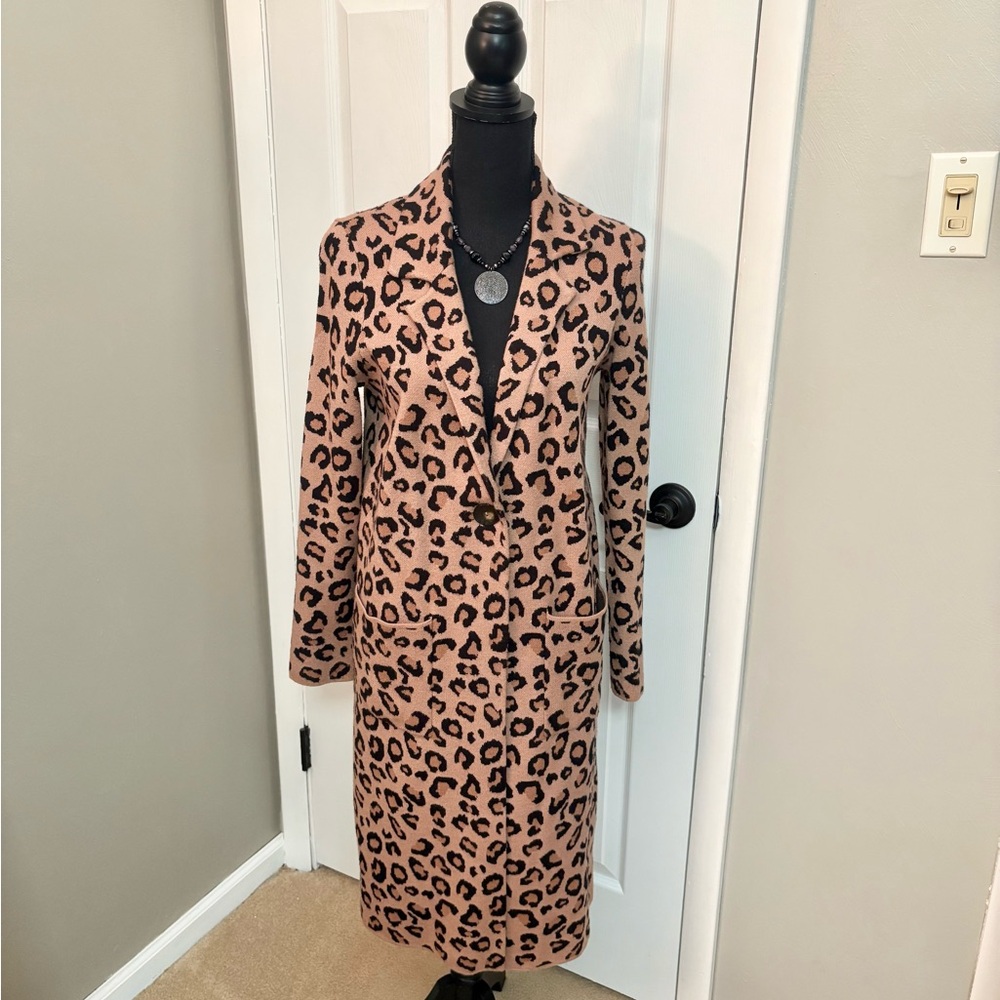 Animal Print Sweater Coat🤎